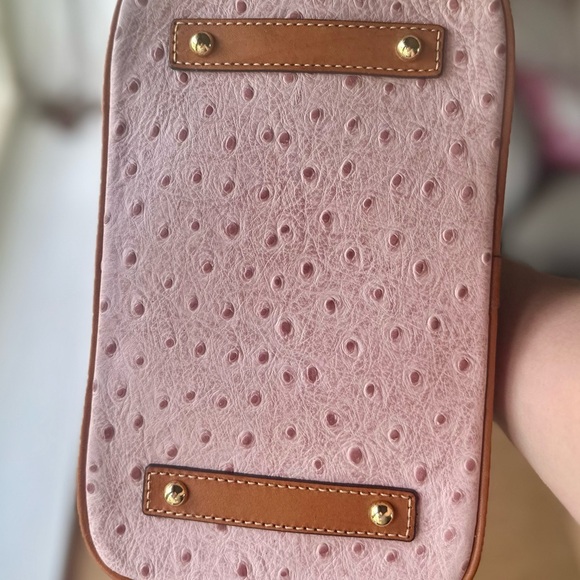 Dooney & Bourke Charlie Satchel in Pink Ostrich - Picture 5 of 7
